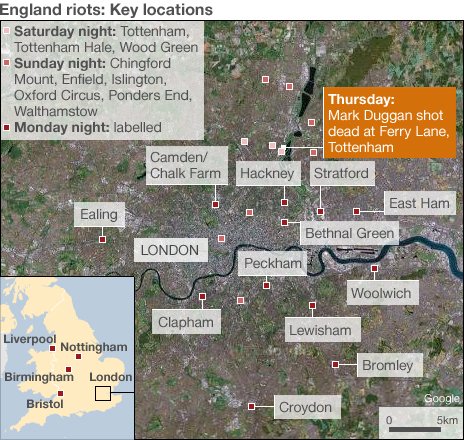 London riots mapping.
