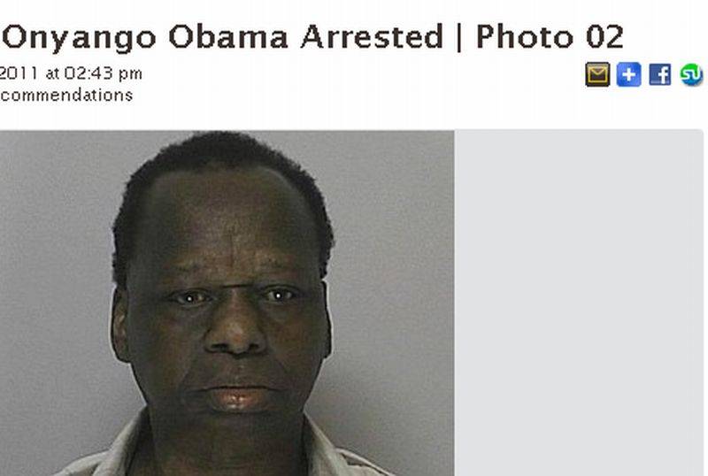 Onyango Obama has been stopped by police on suspicion of driving under the influence of alcohol after narrowly escaping a crash in Massachusetts