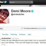 Demi Moore posted this message on Twitter the night before spending her first wedding anniversary apart from Ashton Kutcher