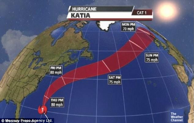 Hurricane Katia's remnants hit Britain this morning