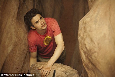 James Franco as mountain climber Aron Ralston in Danny Boyle film 127 Hours