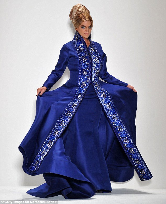 Kirstie Alley took to the runway for Malaysian designer Zang Toi at New York Fashion Week