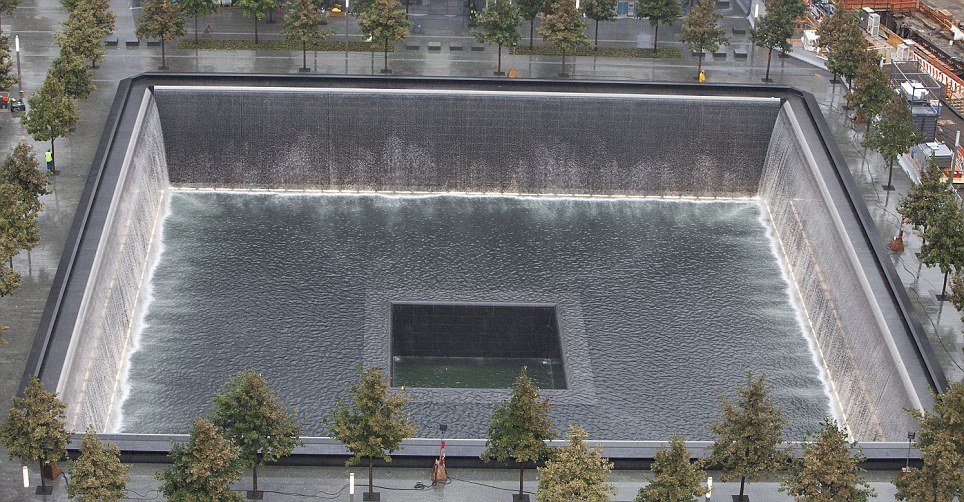 National 9/11 Memorial: view of Ground Zero from Washington Street