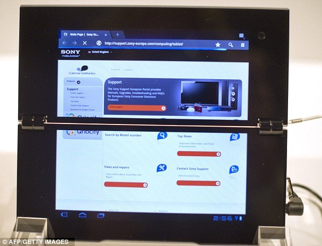 Sony Tablet P has two 5.5 inch  touchscreens.