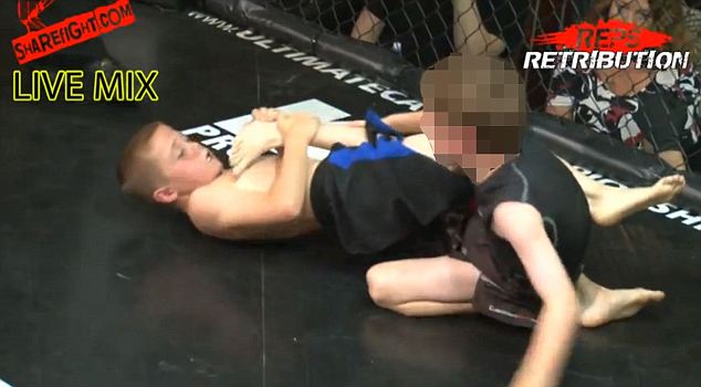 Two little boys as young as eight compete in cage fighting contests in front of a baying mob of adults enjoying a night’s entertainment in UK