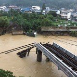 Wakayama, an iron bridge over the Nachi River in Nachikatsuura town