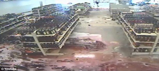 6,810 bottles of the world's finest wine and champagne crashed on the floor at Superior Discount Liquors in Sheboygan, Wisconsin