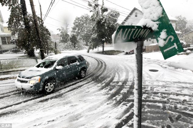 Autumn Street in Lodi, New Jersey, where Governor Chris Christie called a state of emergency after the October snowstorm