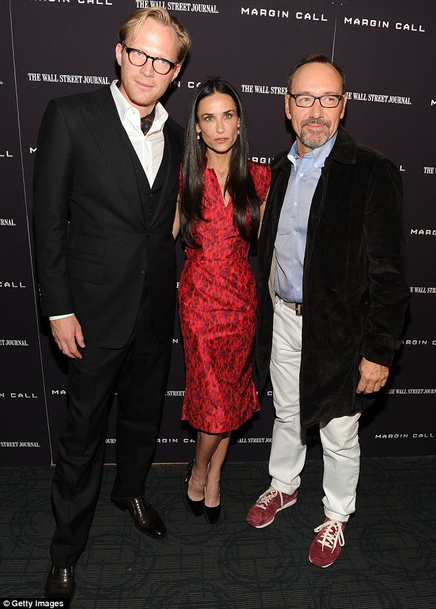 Demi Moore joined her Margin Call co-stars, Paul Bettany and Kevin Spacey, on the red carpet