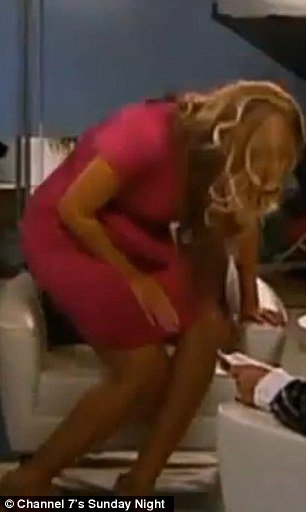 During the interview on Sunday Night show, the cameras appear to show Beyonce’s bump being squashed and moving as she sits down