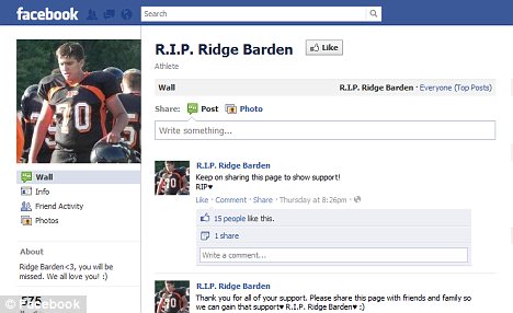 Jackie Barden learned about her son Ridge's death via Facebook