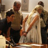 Lindsay Lohan left the court in handcuffs and was taken into custody today after a judge blasted her for violating probation