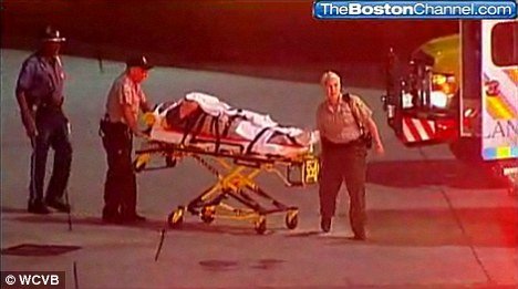 Passengers at Boston Logan Airport were taken to hospital with head, back and neck injuries