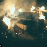 The freight train derailment has forced authorities to evacuate the entire Tiskilwa town due to massive explosions in the area