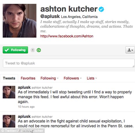 Ashton Kutcher stepped into the middle of a media storm following an ill-advised late night tweet