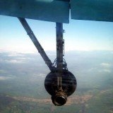 Passengers of a Flybe Dash 8 aircraft saw a wheel fall off just seconds after it took off from Exeter airport in UK