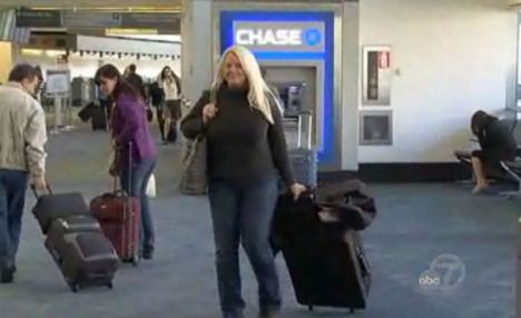 Terri Weissinger from California was trapped eight days at San Francisco International Airport because she couldn't pay the baggage fees