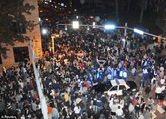 Thousands of Penn State football fans took the streets last night at the announcement their long-term head coach Joe Paterno would be sacked with "immediate effect" for his role in the sex scandal which has rocked the university
