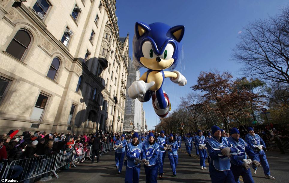 With a 40-ft Sonic the Hedgehog at its helm, the 85th annual Macy's Thanksgiving Day Parade kicked off in spectacular style