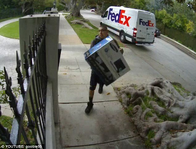 A hilariously sad clip of a FedEx delivery man chucking a computer monitor over a fence before returning to his van was posted on YouTube