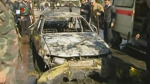 At least 44 people have been killed and more than 150 injured in twin suicide car bombings in Damascus