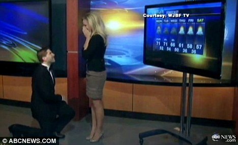 Jenna Lee Thomas, the weather forecaster of news station WJBF in Augusta, Georgia, got the surprise of a lifetime last week when her boyfriend proposed during a live broadcast