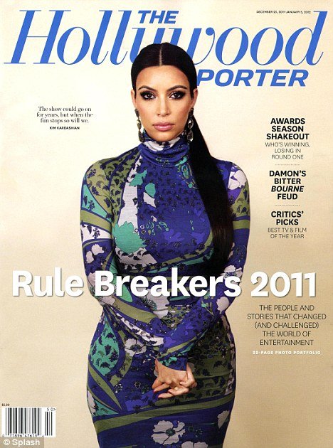 Kim Kardashian appears on one of four special covers of Hollywood Reporter's year-end double-issue