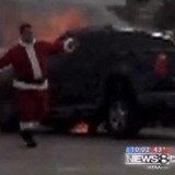 Santa Claus was spotted five days before Christmas at the scene of an accident in Dallas County, Texas, when two cars collided and one of them set on fire