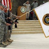 The American flag has been lowered in Baghdad, bringing nearly nine years of US military operations in Iraq to a formal end