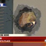 The Mythbusters busted up a California neighbourhood yesterday evening when an errant cannonball crashed through a minivan and a house