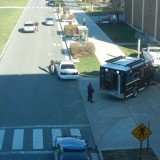 Virginia Tech campus is on lockdown after two people - including a police officer - are shot dead by a crazed gunman who went on a shooting rampage this afternoon