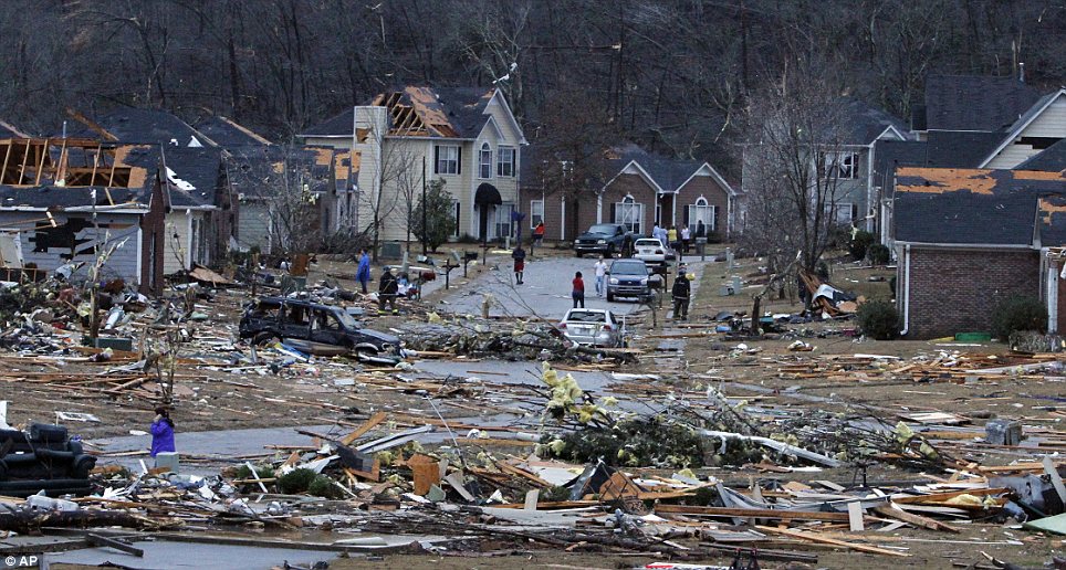 Powerful storms hit Alabama early this morning in an area that has not yet fully recovered from tornadoes that left the community in despair last year