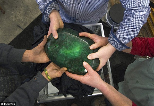 Teodora, the world's largest cut emerald, which is the size of a watermelon, is set to go up for auction and is expected to fetch $1.15 million