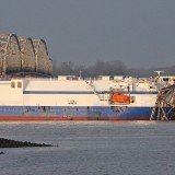 The cargo vessel was carrying space rocket parts for the United Launch Alliance, intended for a vehicle that was scheduled to be shot into orbit from Cape Canaveral Air Force Station in Florida