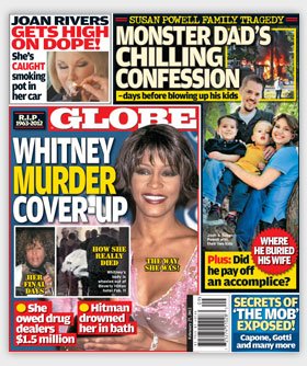 In the most recent issue, Globe magazine published a shocking theory, Whitney Houston was pregnant when she died and she was murdered by drug dealers