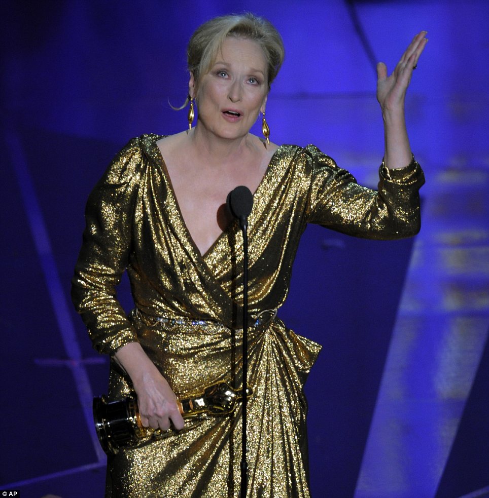 Meryl Streep won best actress for her portrayal of former British Prime Minister Margaret Thatcher in The Iron Lady - her 17th Oscar nomination and third Oscar win