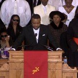 Pastor Joe Carter took to the alter to read some scripture and start the celebration of Whitney Houston's life