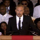 The Bodyguard co-star Kevin Costner got up to share memories of his time with his beloved friend Whitney Houston