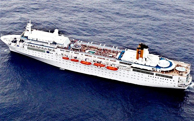 Costa Allegra, the stricken Italian cruise ship has docked in the Indian Ocean islands of the Seychelles