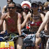 Hundreds of nude cyclists took to the streets of Peru's capital, Lima, to raise awareness over safety conditions on the city's roads