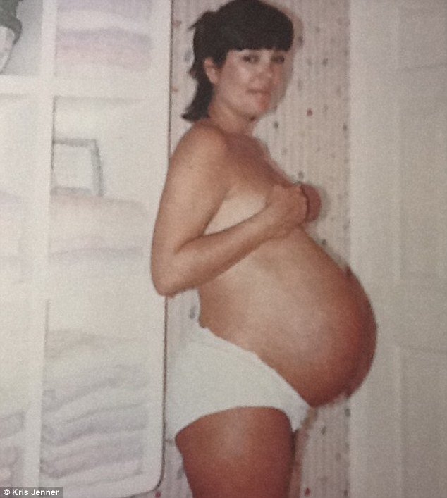 Kris Jenner posted a Demi Moore-style photograph of herself from 1987 while she was pregnant with son Rob Kardashian