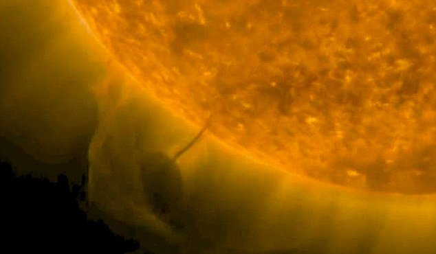 NASA Solar Dynamics Observatory captured a dark, planet-sized Death Star-like object flying close to the sun on Monday