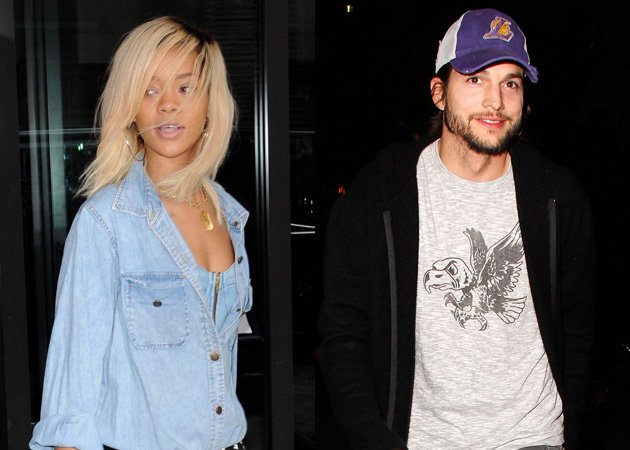 Rihanna has been spotted making a midnight visit to Ashton Kutcher's house in Los Angeles on Wednesday