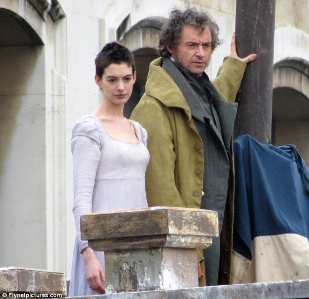 Anne Hathaway displayed the results of the regime, which saw her consuming just 500 calories a day, as she shot scenes for Les Miserables alongside Hugh Jackman