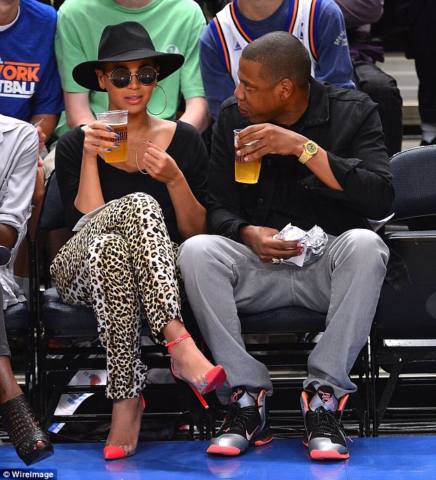 Beyonce had some free time out with her husband Jay-Z to cheer on the New York Knicks at a basketball game in New York
