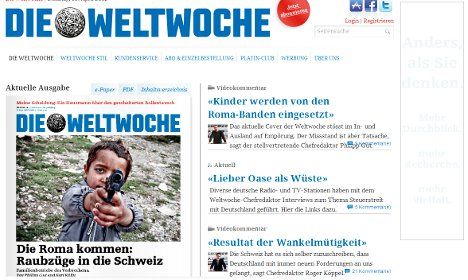 Headlined "The Roma are coming", Die Weltwoche's publication amounts to racial incitement, the Central Council of German Sinti and Roma says