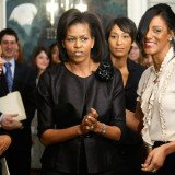 Michelle Obama has allegedly banned Kerry Washington (left) from the White House for being "too flirty" with Barack Obama