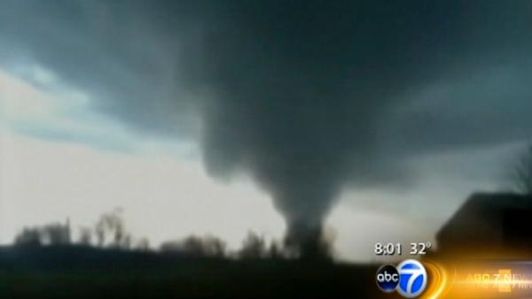 Two people died in Oklahoma after several tornadoes have hit a large swathe of the US Midwest