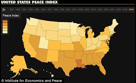 According to IEP, Maine has been crowned the most peaceful state in America, having the lowest levels of violent crime, incarceration and police officers