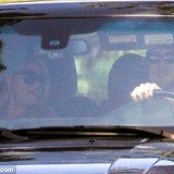 An overdue Jessica Simpson was yesterday spotted out for a drive with fiancé Eric Johnson